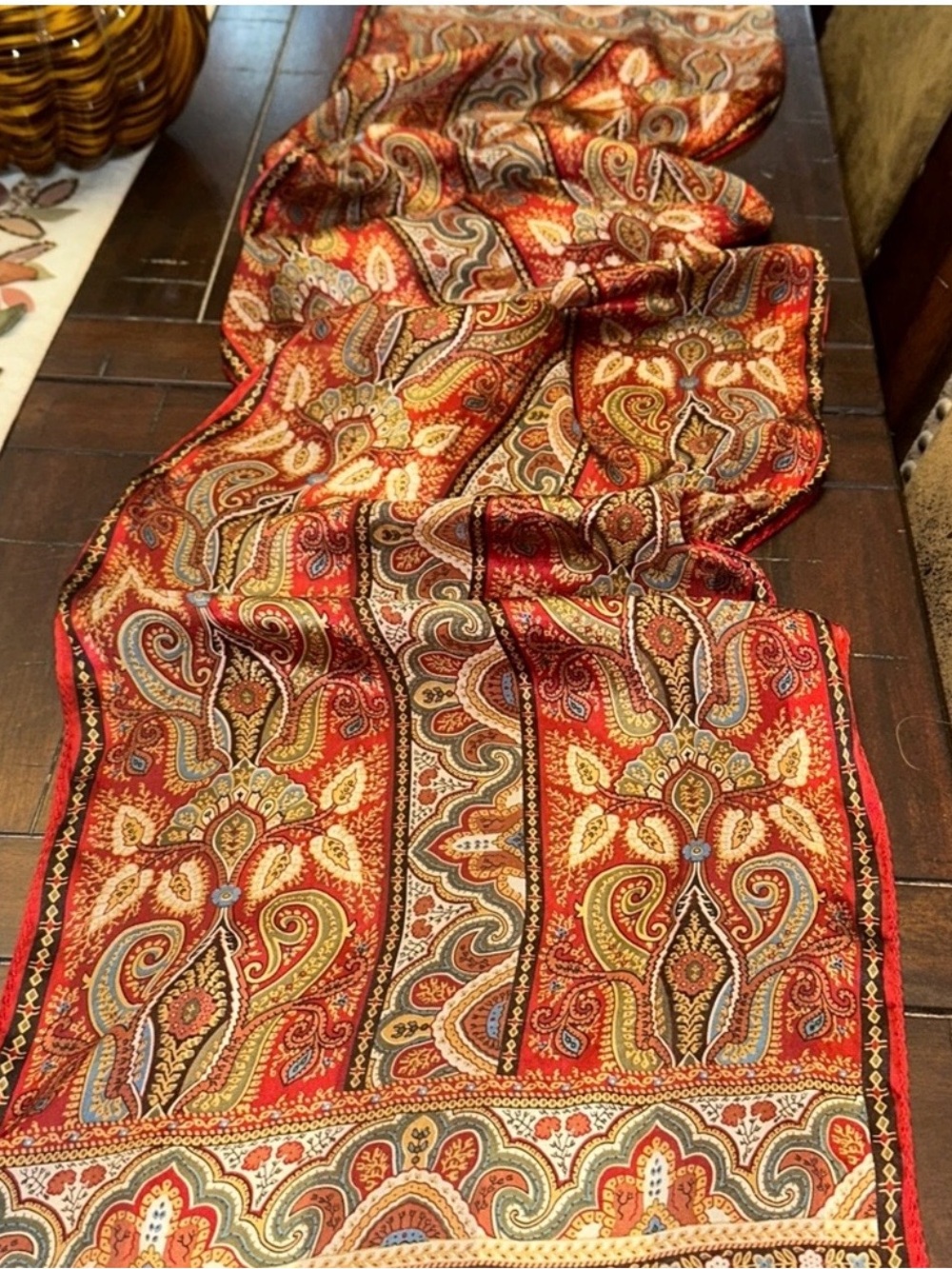 Beautiful Paisley Scarf in Autumn Colors by Echo - Picture 2 of 4